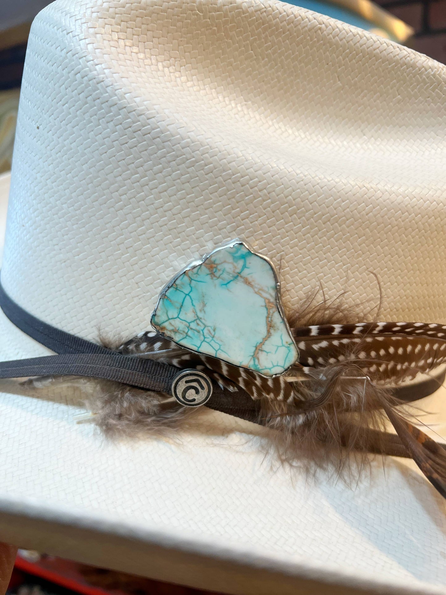 Aqua Turquoise Color Soldered Hat Pin