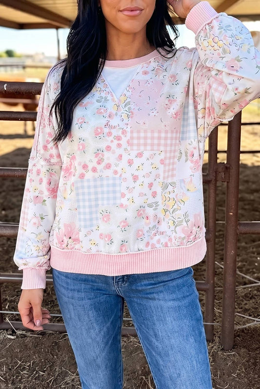 Pink Patchwork Pullover