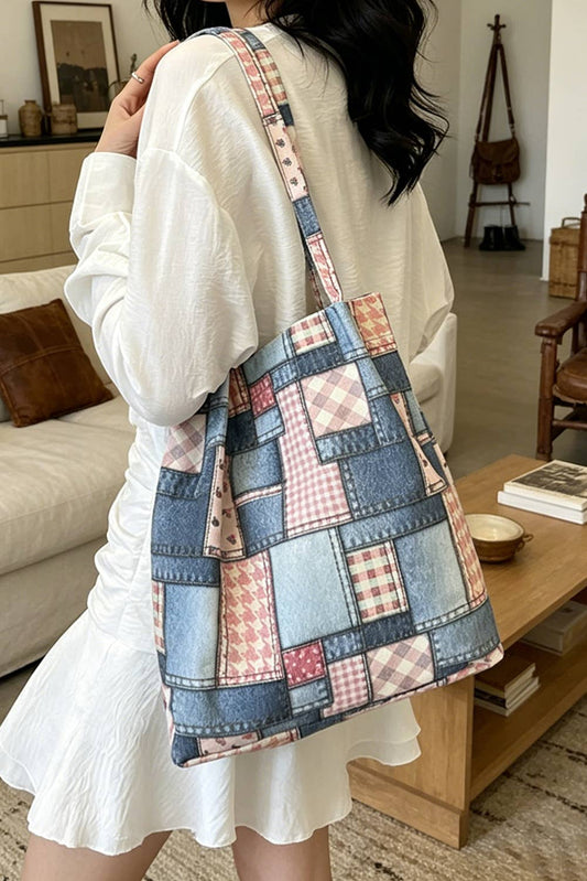 Vintage Patchwork Canvas Tote