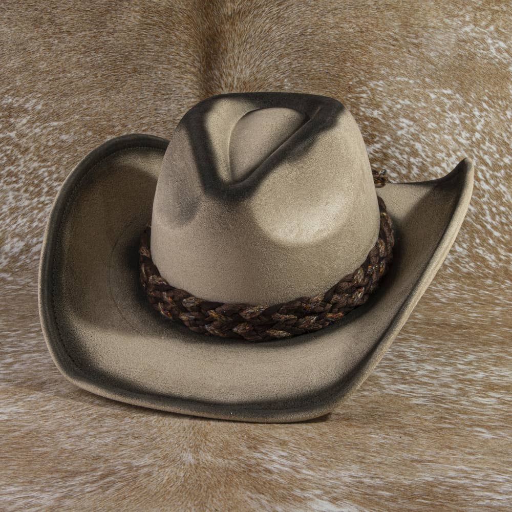 Braided Band Suede Cowboy Hat