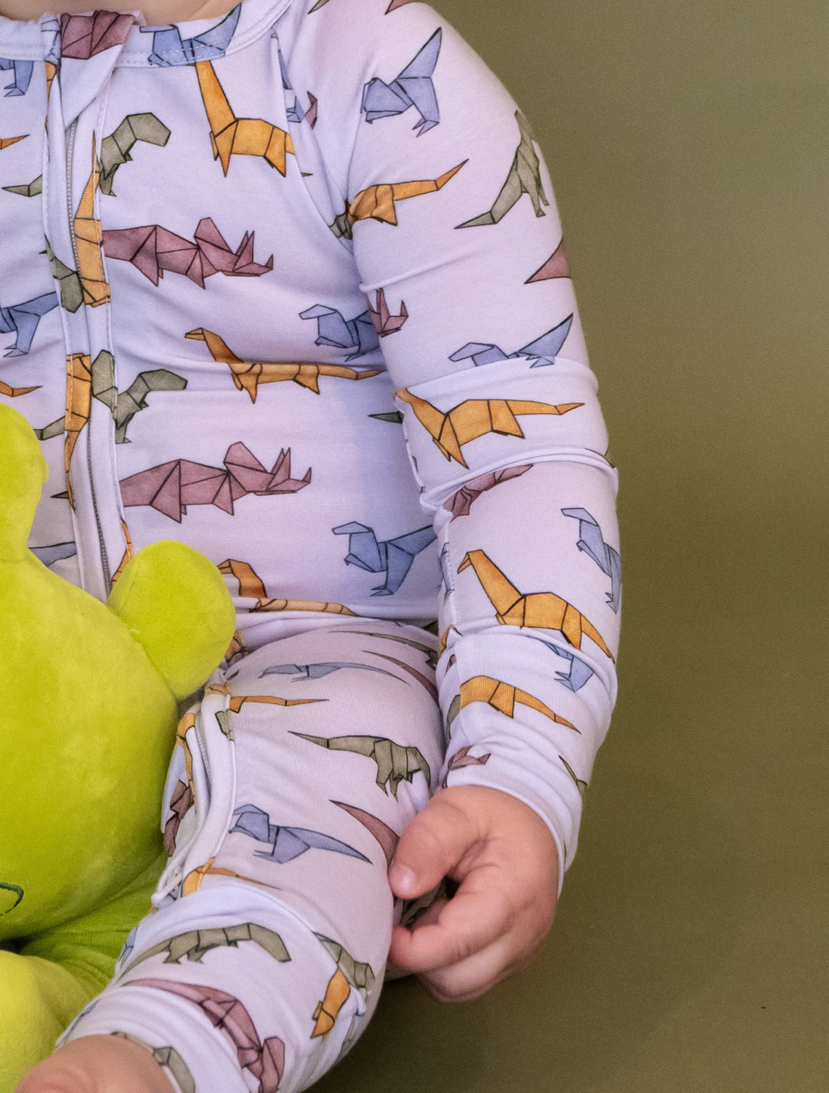 Lyocell Zip Footie Sleeper: Papersaurus Rex