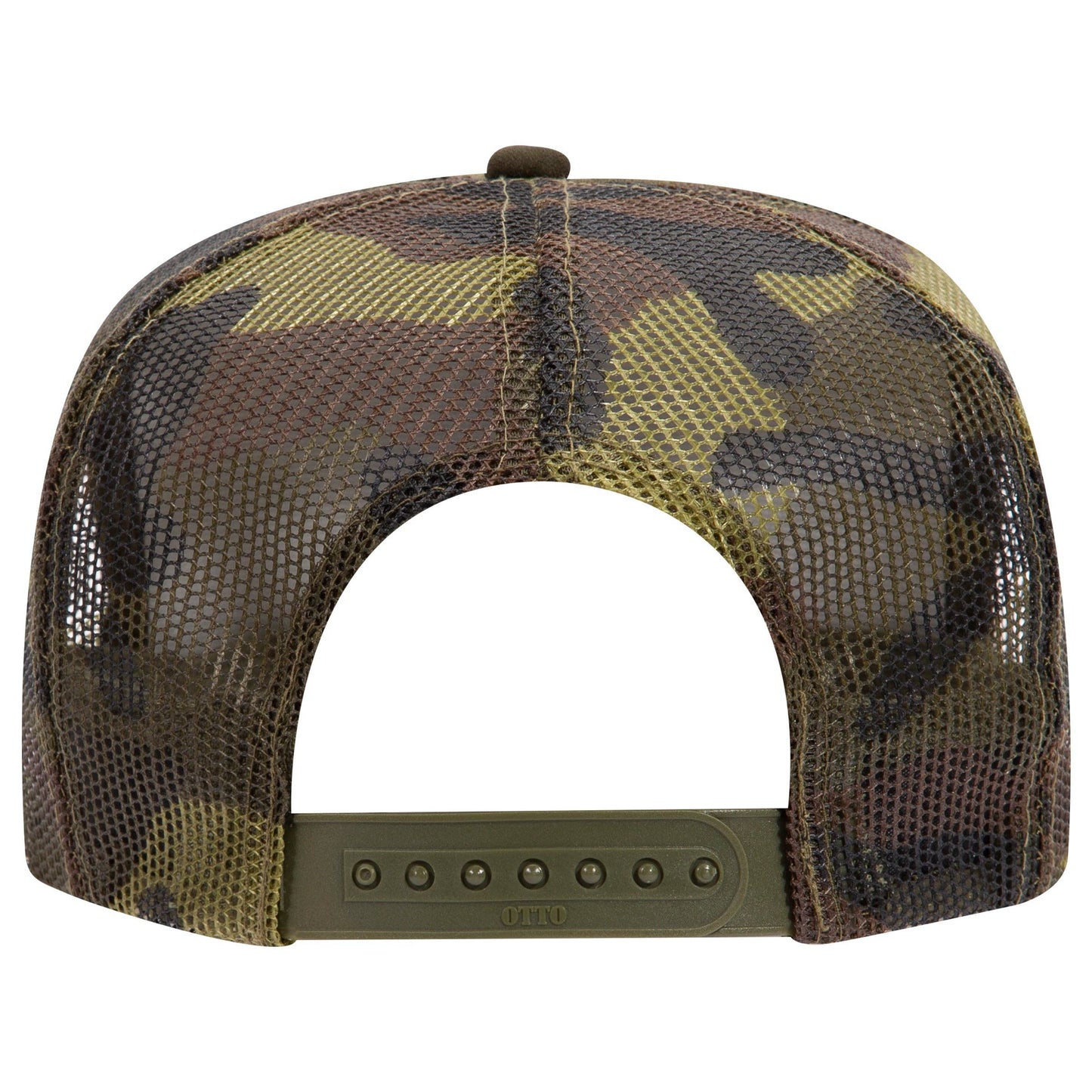 Otto 49-158 5-Panel High Crown Foam Trucker Hat - Camo: Camo/Olive/Camo 082108