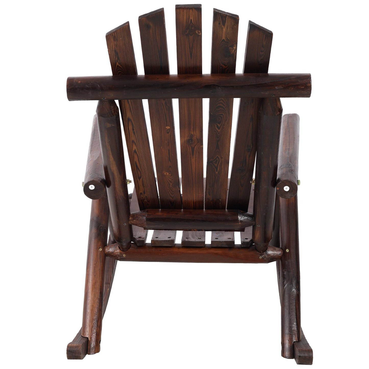 Cozy Fall Decor Brown Fir Log Porch Rocker Chair