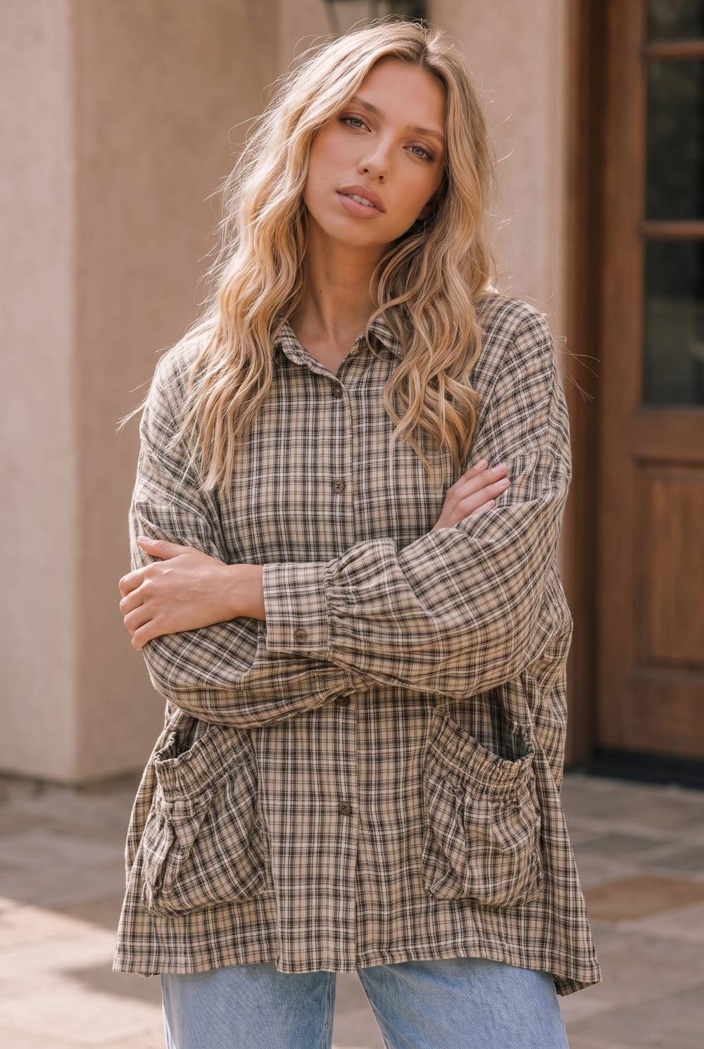 BUTTON DOWN PLAID SHIRT