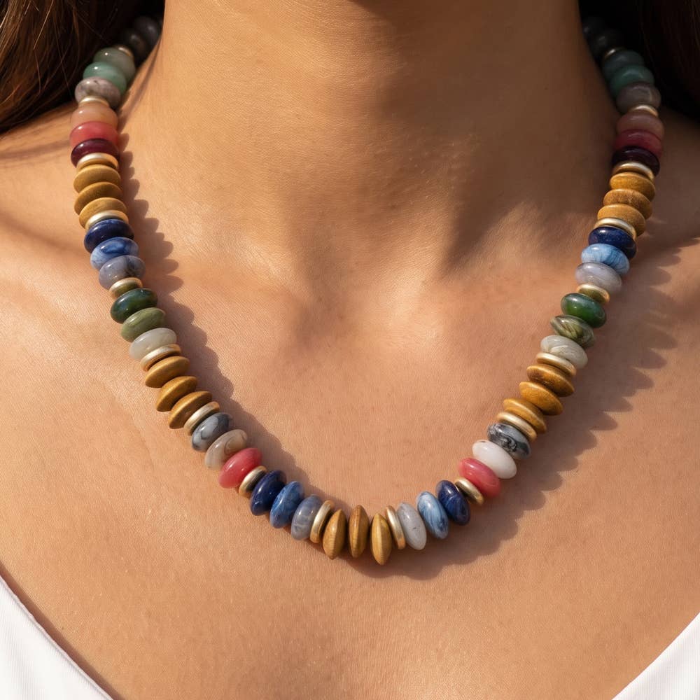 Chunky Rondelle Bead Necklace
