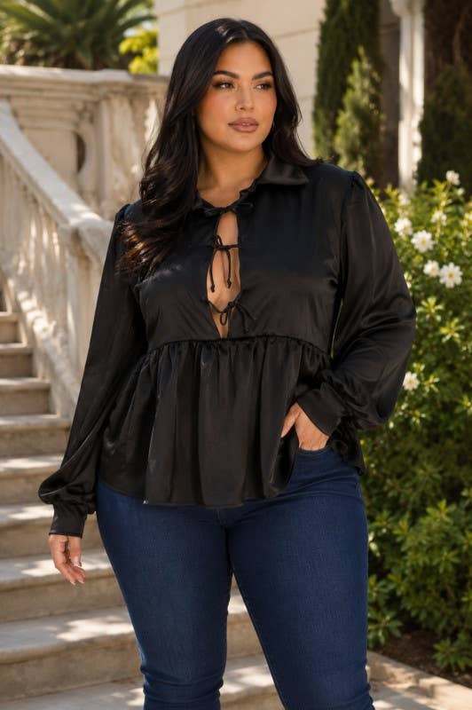 Satin Long Sleeve Blouse