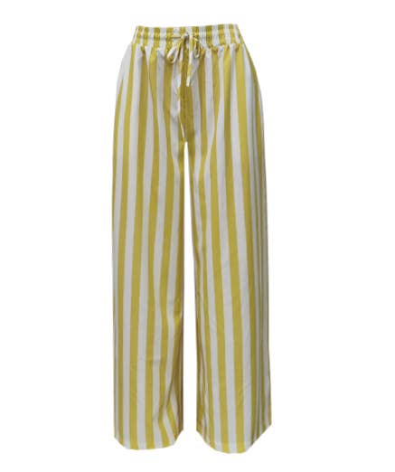 Multi Color Boho Beach Vertical Stripe Lace-Up Pants: Red / 2XL