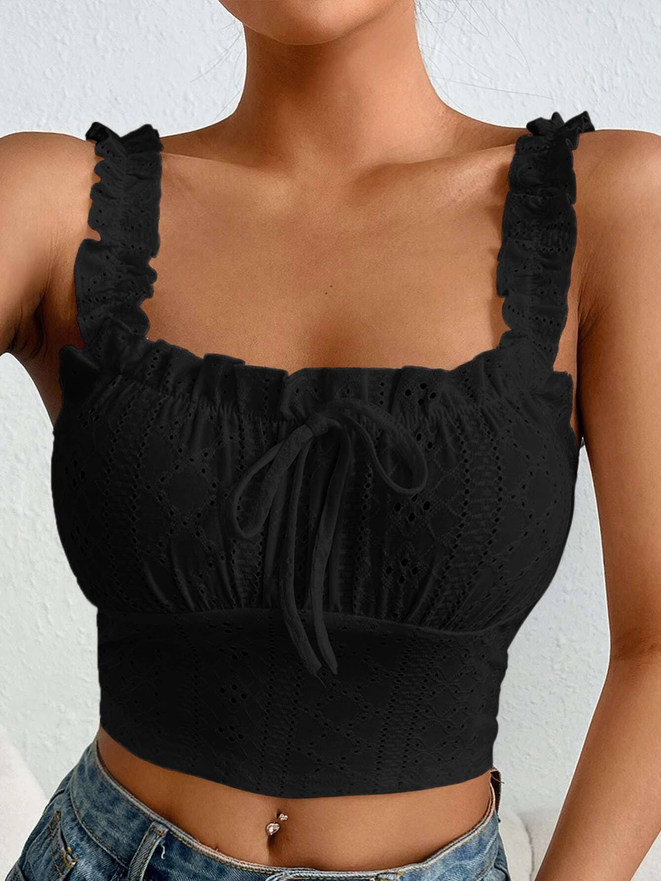 Elegant openwork lace bandeau top