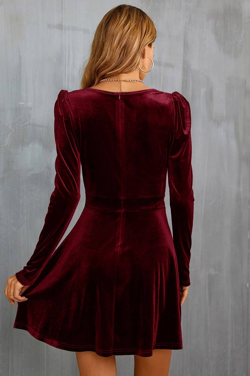 A-LINE VELVET DRESS