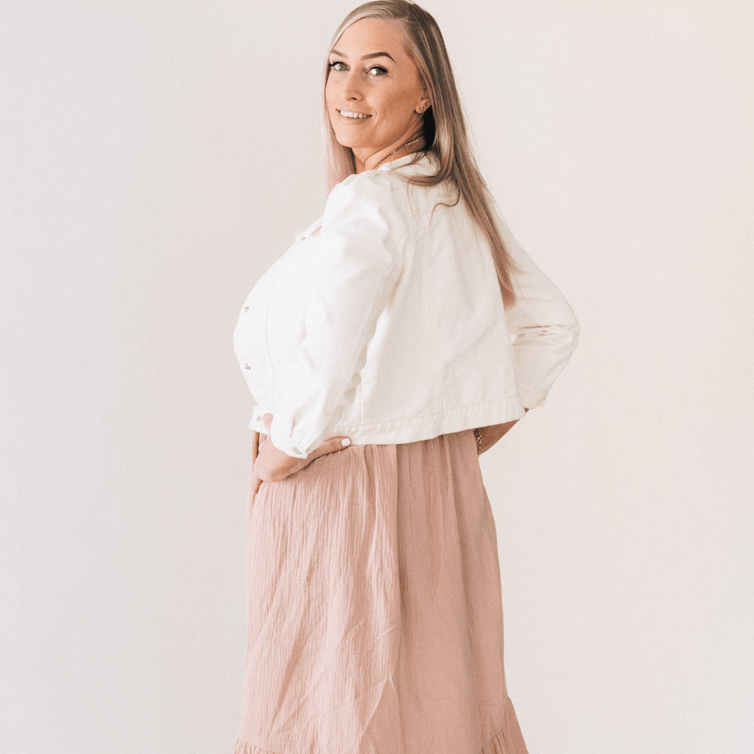 Ivory Cropped Denim Jacket