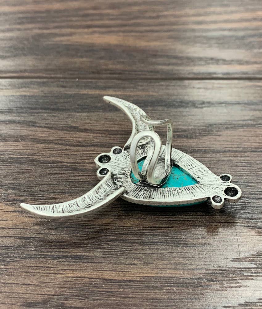 Longhorn Turquoise Adjustable Ring