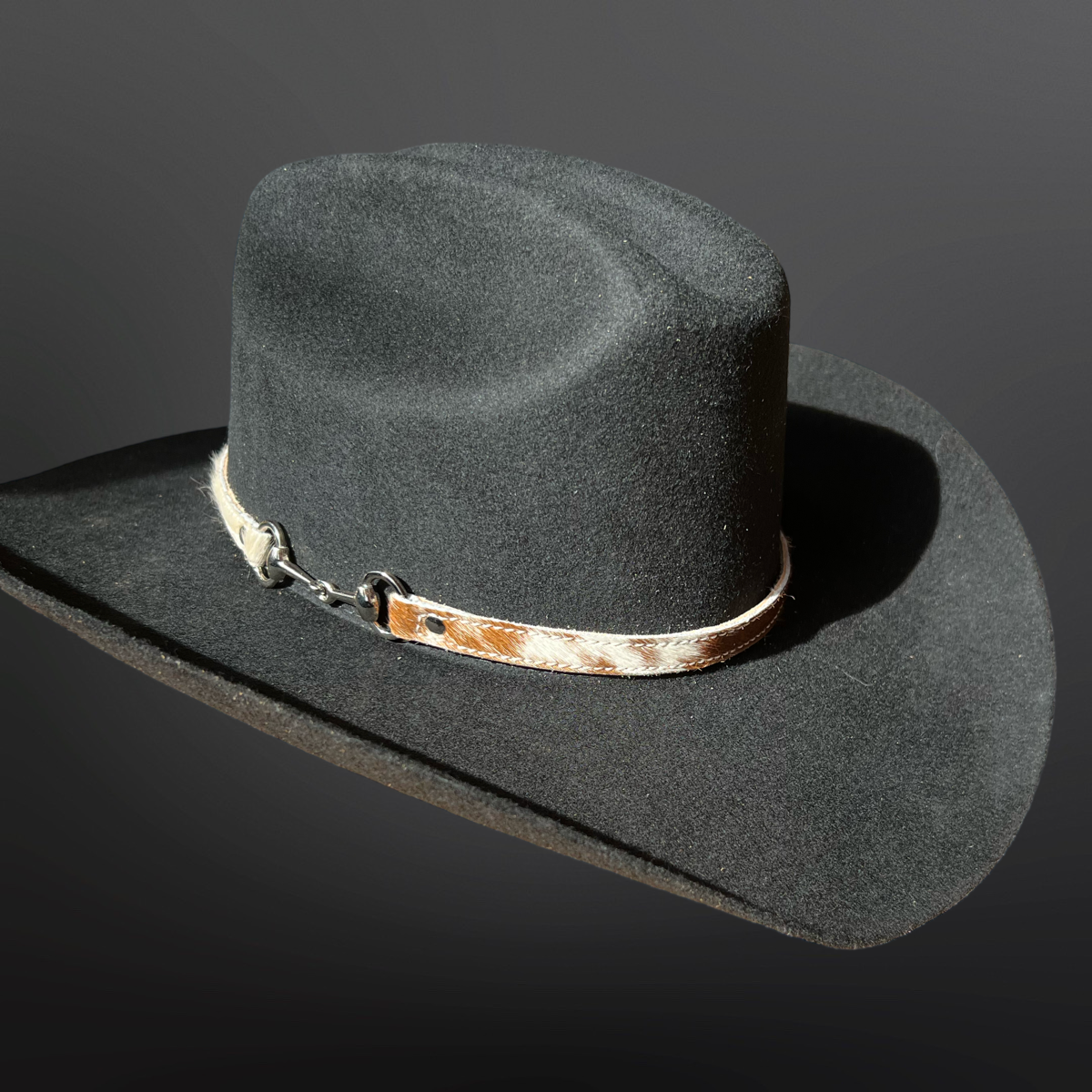 Hair On Cowhide Leather Snaffle Bit Hat Band