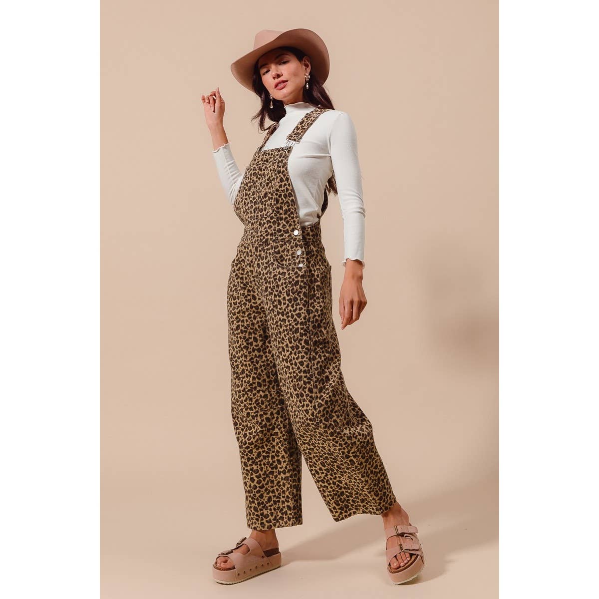 LEOPARD TWILL OVERALLS