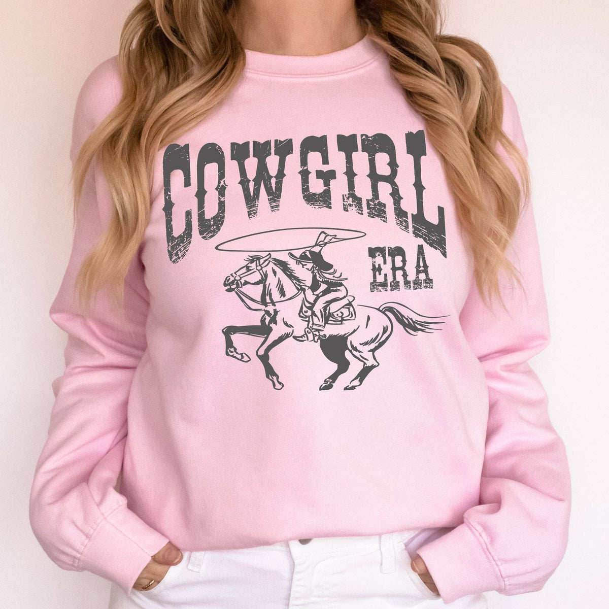 Cowgirl Era, Rodeo, Western, Country, Horse Sweatshirt: Navy / Large
