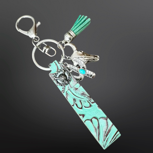 Turquoise Steer Keychain