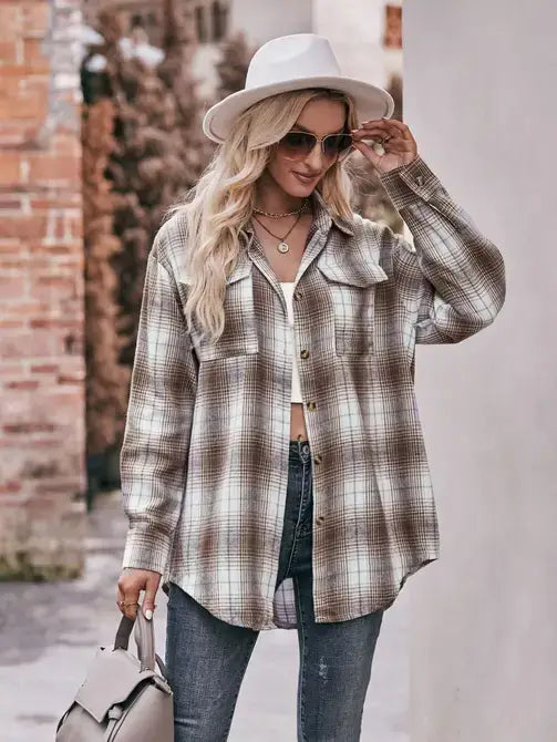 Oversized Loose Plaid Shirt