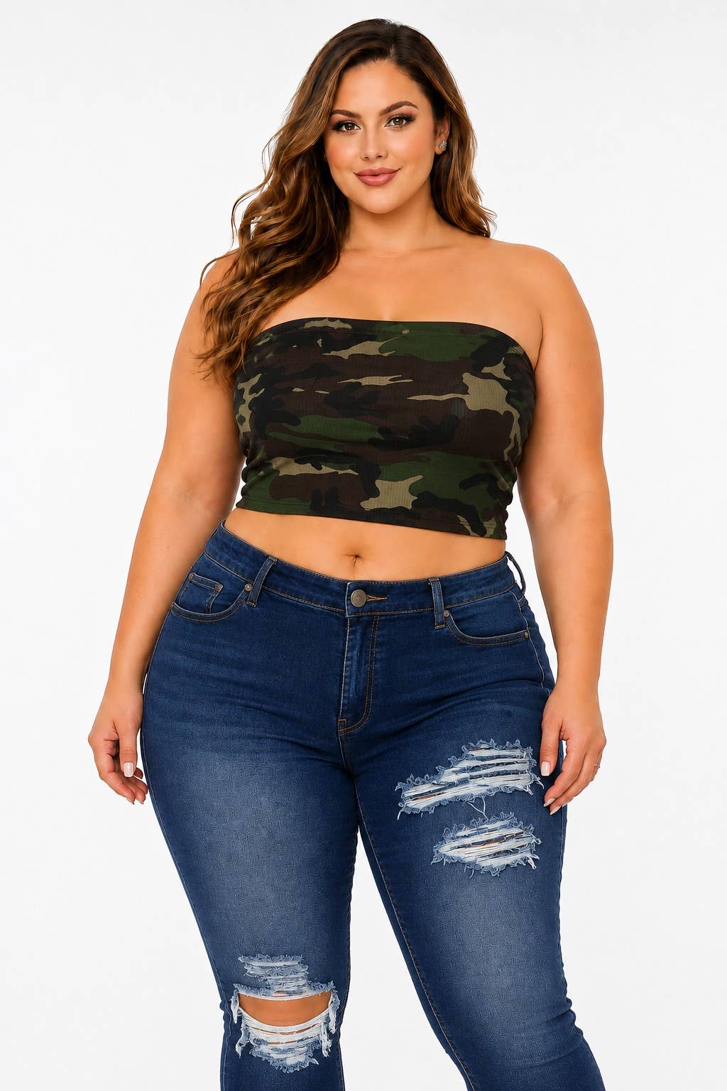 Camouflage Plus Size Tube Top
