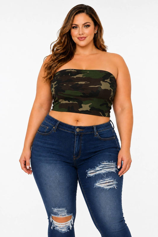 Camouflage Plus Size Tube Top