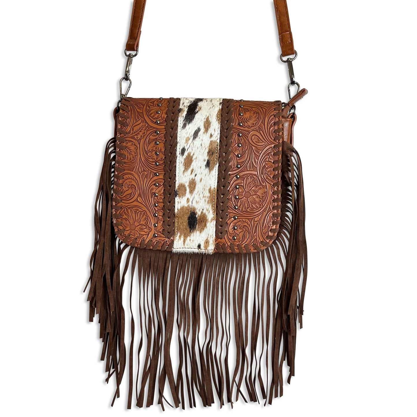 Cowhide Fringe Crossbody