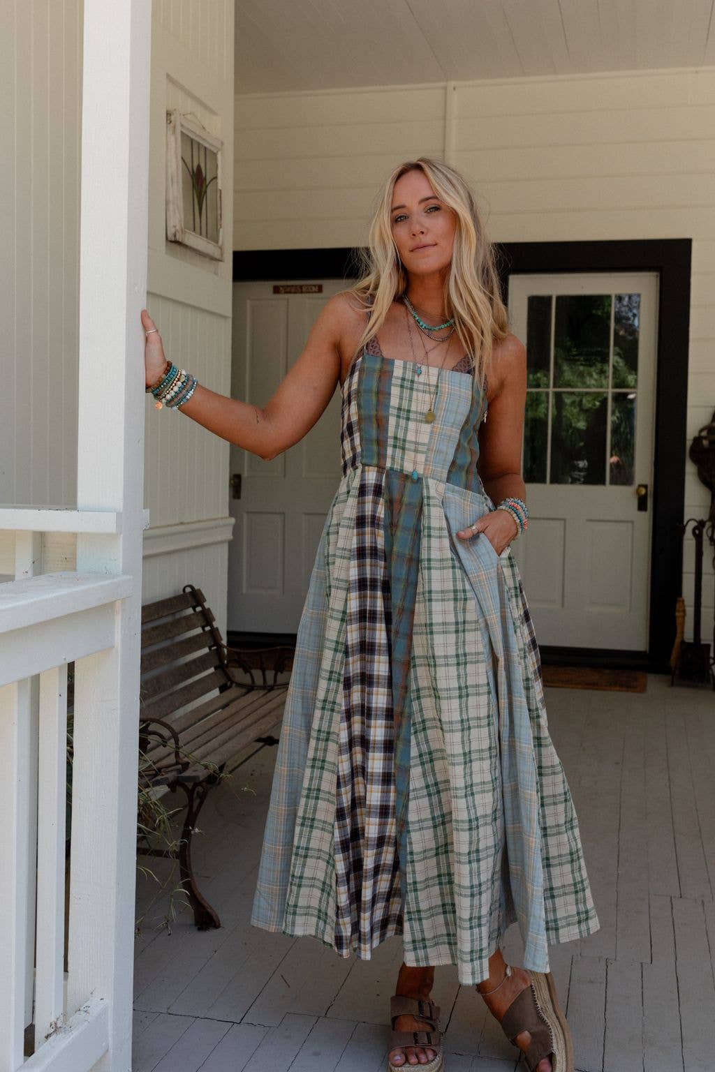 Western Charm Checkered Dress