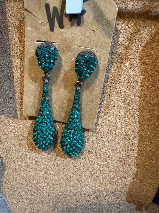 Green Drop Earrings