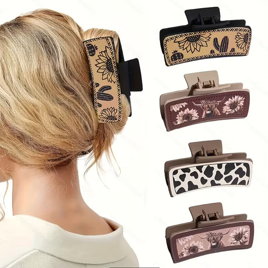 Faux Leather Hair Clips