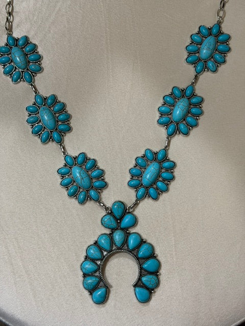 Large Turquoise Squash Blossom