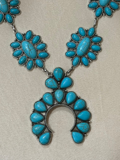 Large Turquoise Squash Blossom