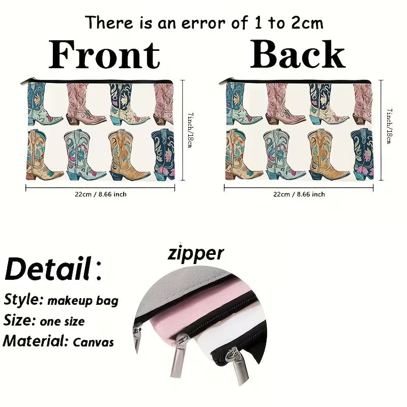 Cowboy Boot Design Cosmetic Travel Bag