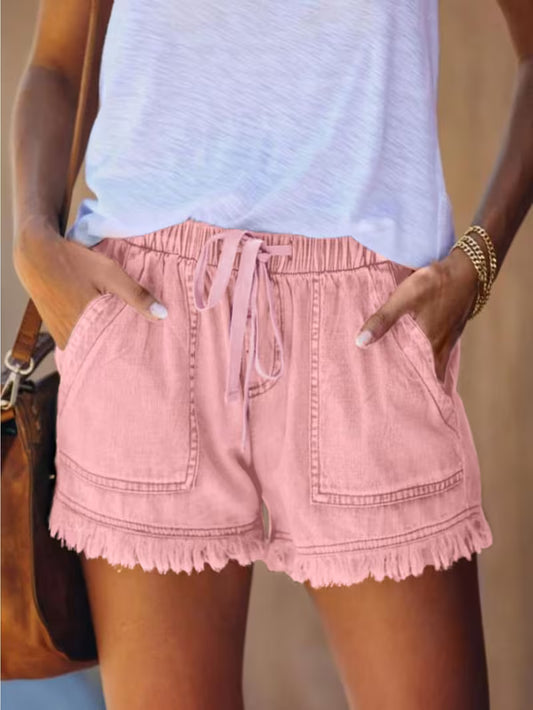 Pink Denim Shorts