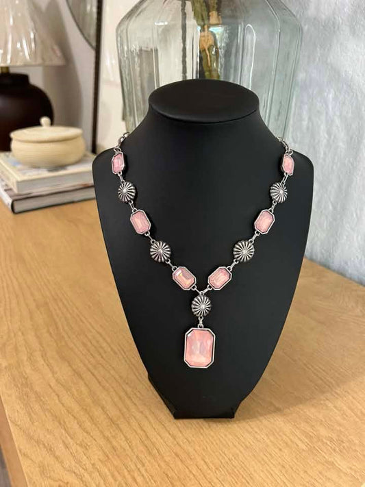Light Pink Gem Necklace