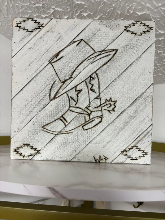 Cowboy Wooden Sign